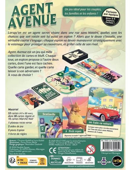 Agent Avenue - Jeux de société - Jeux 2 joueurs - Dos de la boite