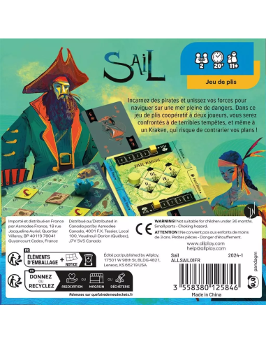Sail - Jeux de société - Jeux 2 joueurs - Dos de la boite de jeu