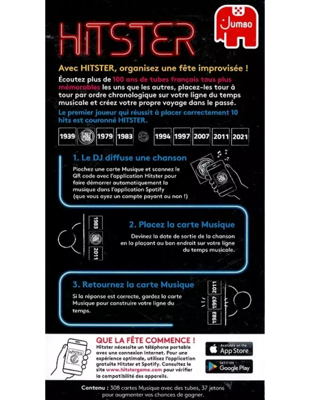 Hitster 100% Chansons françaises - Jeux de Quiz Musical et Ambiance