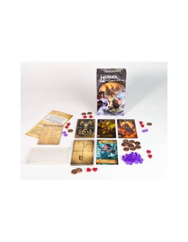 Heroes love to lie, jeu de bluff, rôle caché, boite, dragon, matériel, carte, jetons