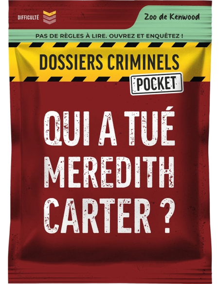 Dossiers criminels pocket - Qui a tué Meredith - Visuel de la boite de jeu
