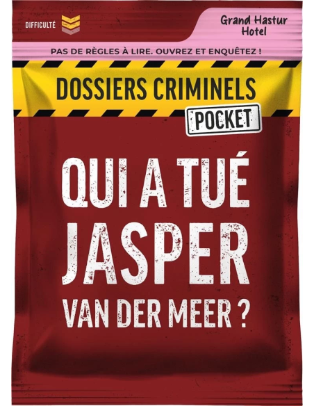 Dossiers criminels - Qui a tué Jasper Van Der Meer - Jeu d'enquête - Visuel de la boite de jeu
