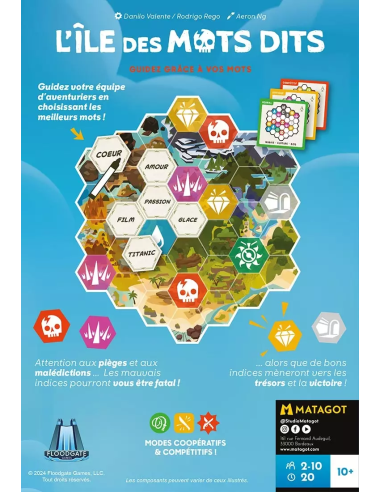 L'île des mots dits - Jeu de société - Dos de la boite de jeu