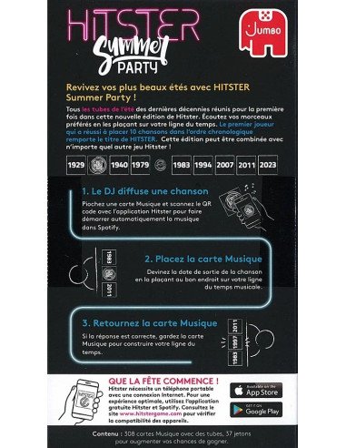Hitster Summer - visuel de l'arrière de la boîte