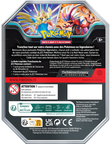 Pokémon : Pokebox Légendes Tranchantes (2v) Q2 25 (a faire)