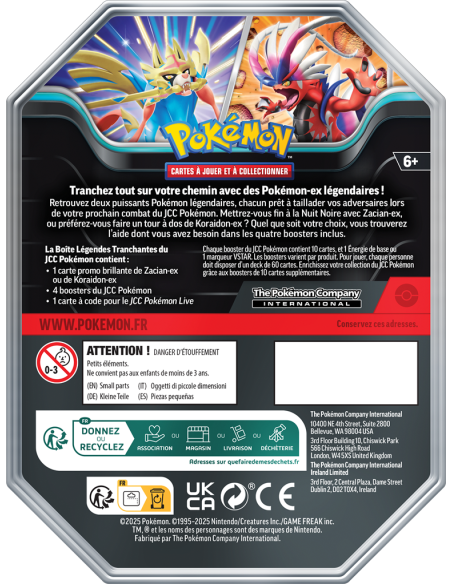 Pokémon : Pokebox Légendes Tranchantes (2v) Q2 25 (a faire)