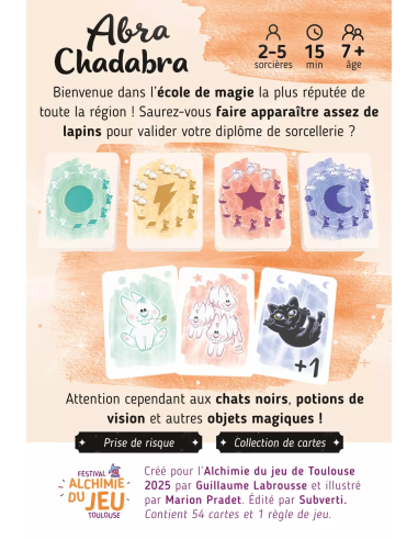 Abra Chadabra visuel de la boite avant face arrière dos