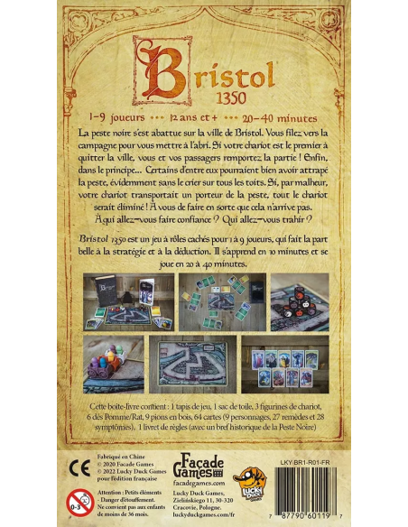 Bristol 1350 - Jeu de société - Dos de la boite de jeu