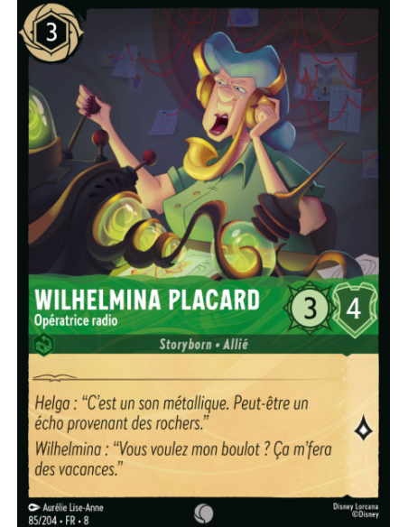 S8 - 085/204- Wilhelmina Placard - Opératrice radio