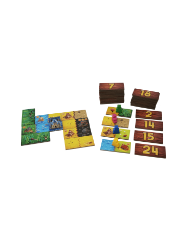 Kingdomino - Jeux de société - Jeux Familiaux - contenu - matériel - plateau - pions