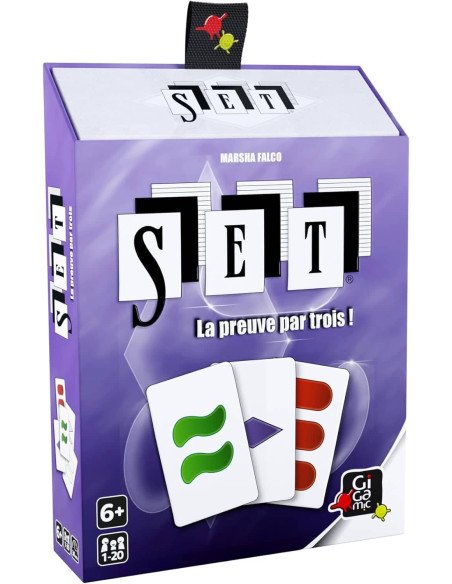 Set, jeu de société, carte, boite, violet, triple