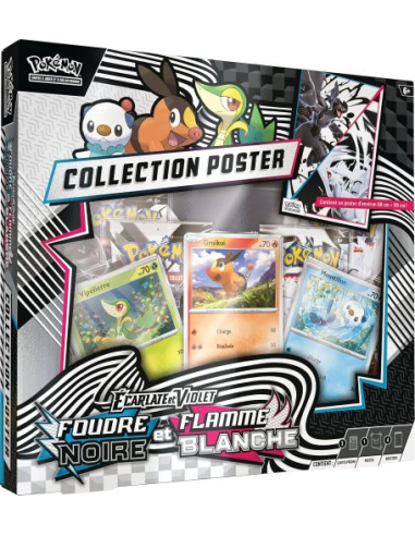 Pokémon EV10.5 : Coffret Poster Foudre Noire & Flamme Blanche