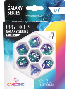 Dés galaxy series neptune - JDR - Accessoires - Visuel de la boite