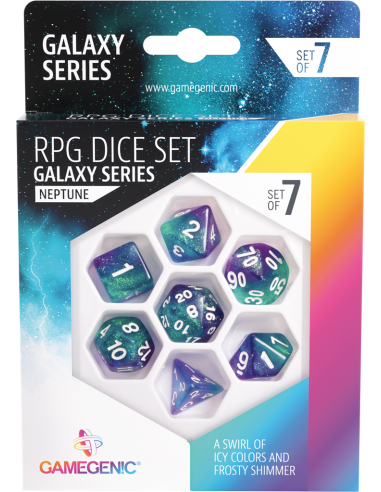 Dés galaxy series neptune - JDR - Accessoires - Visuel de la boite