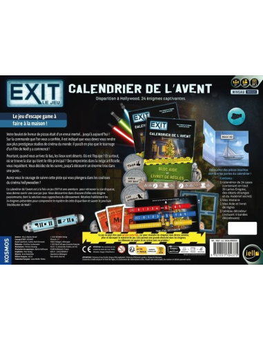 EXIT : Calendrier de l'Avent - Disparation à Hollywood 2025 visuel arrière dos boite jeu