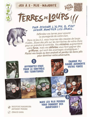 Terres de Loups - Jeu de plis 2 joueurs - Visuel arrière boite jeu