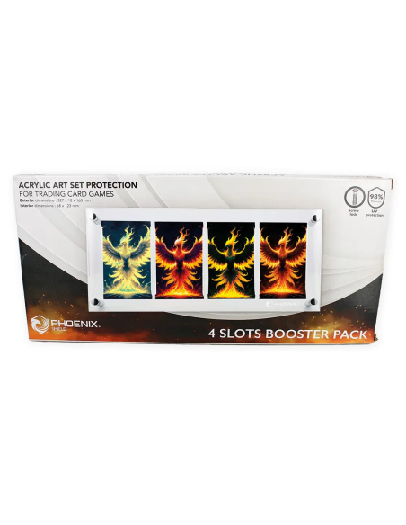 PHOENIX SHIELD - Présentoir acrylique pour 4 boosters - TCG Accessoires jeux de cartes à collectionner visuel image png