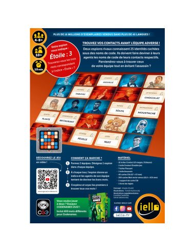 Codenames - Jeus d'ambiance - Jeux de Déduction - dos de la boîte