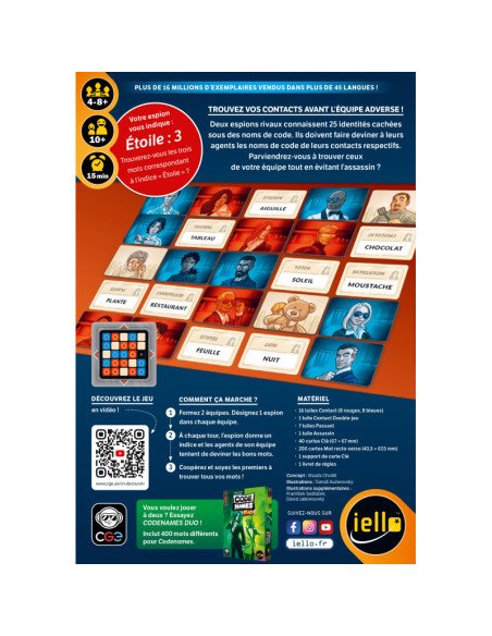 Codenames - Jeus d'ambiance - Jeux de Déduction - dos de la boîte