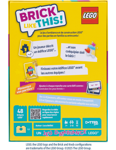 Brick like this - Jeu de société - Visuel dos de la boite de jeu