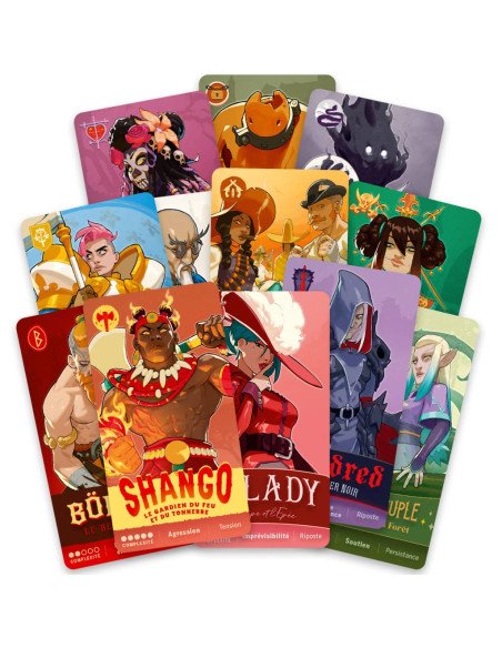 Tag team, jeux de société, boite, visuel, affrontement, cartes