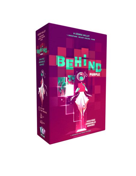 Behind, jeu d'enquète, placement de tuile, as d'or, boite, version 2