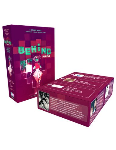 Behind, jeu d'enquète, placement de tuile, as d'or, boite, version 3 scenario