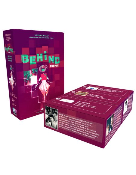 Behind, jeu d'enquète, placement de tuile, as d'or, boite, version 3 scenario