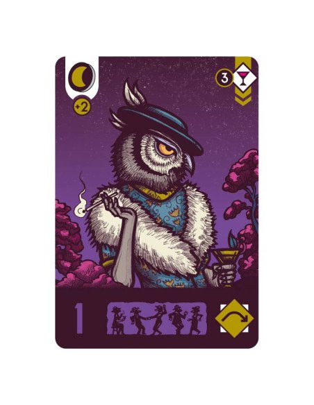 Moonshine, jeu de société, prohibition, bar clandestin, cartes, chouette