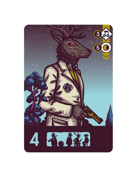 Moonshine, jeu de société, prohibition, bar clandestin, cartes, cerf