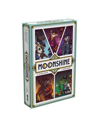 Moonshine, jeu de société, prohibition, bar clandestin, boite de jeu