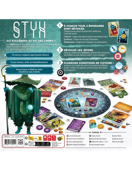 Styx Jeu de société bluff 2 à 6 joueurs 14 ans + visuel de la boite arrière précommande