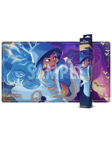 Disney Lorcana : Tapis de jeu Jasmine - Chapitre 10 : Lueurs des Profondeurs - Tapis et Packaging