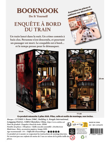 Booknook - Enquête à bord du train - Maquette à construire - Dos de la boite