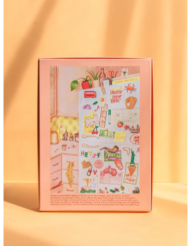 Puzzle Jour Férié - La porte de frigo - Visuel dos de la boite du puzzle