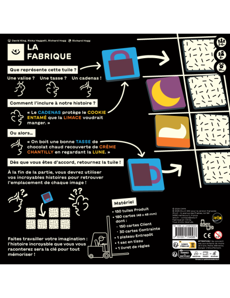 La fabrique - Jeu de société - Visuel dos de la boite de jeu
