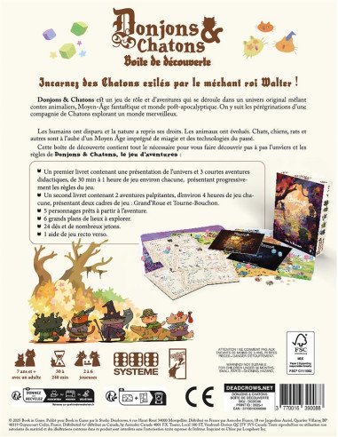 Donjons et chatons - Jeu de société - Visuel dos de la boite de jeu Donjons et chatons - Jeu de société - Visuel dos de la boite de jeu