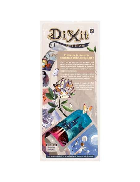 Dixit : Revelation (Ext.7) visuel carte boite jeu dos de la boite