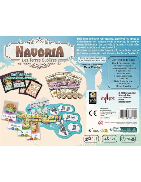 Les Terres Oubliées (Ext. Navoria), boite, visuel, matériel