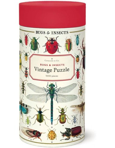 Insectes - Puzzle 1000 pièces, bugs, tube, vintage