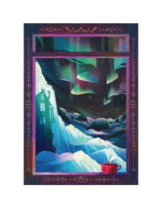Puzzle UNIVERSE 1000p : La Cabane Perchée, iello, aurore boreale 2