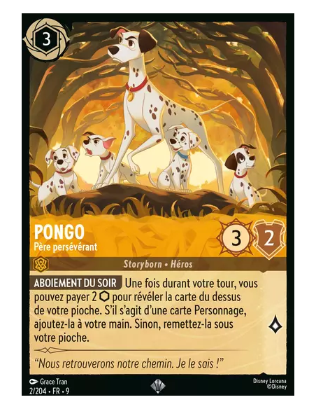 S9 - 002/204 : Pongo - Père persévérant | Cartes à l'unité Lorcana