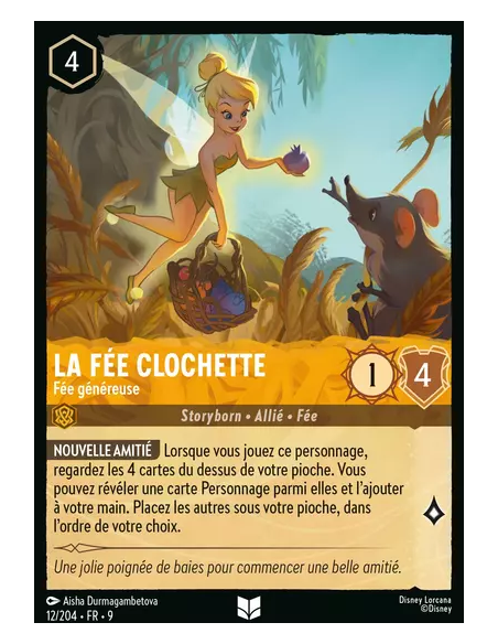 S9 - 012/204 : La Fée Clochette - Fée généreuse | Cartes à l'unité Lorcana