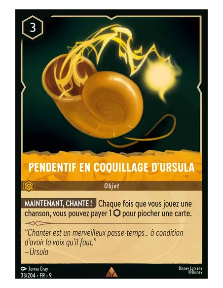 S9 - 033/204 : Pendentif en Coquillage d'Ursula | Cartes à l'unité Lorcana