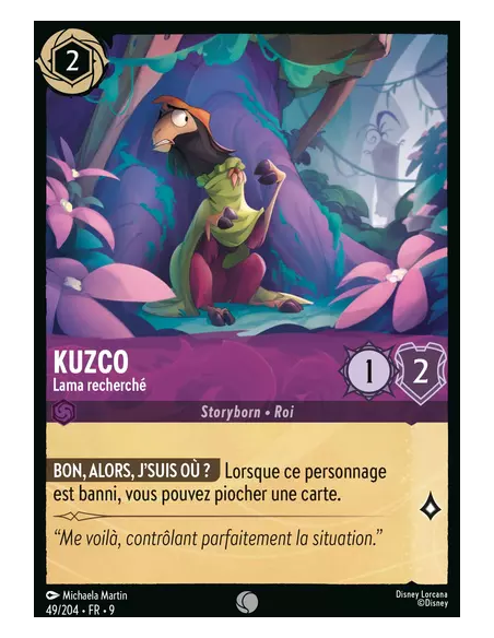 S9 - 049/204 : Kuzco - Lama recherché | Cartes à l'unité Lorcana