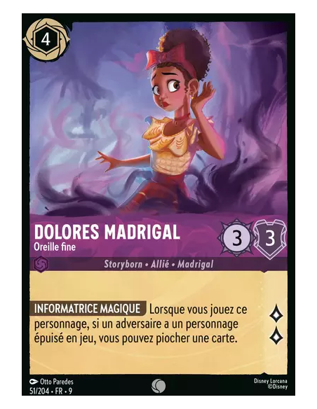 S9 - 051/204 : Dolores Madrigal - Oreille fine | Cartes à l'unité Lorcana