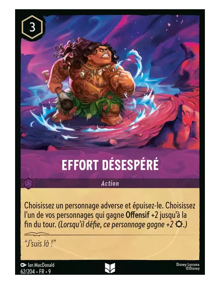 S9 - 062/205 : Effort désespéré | Cartes à l'unité Lorcana