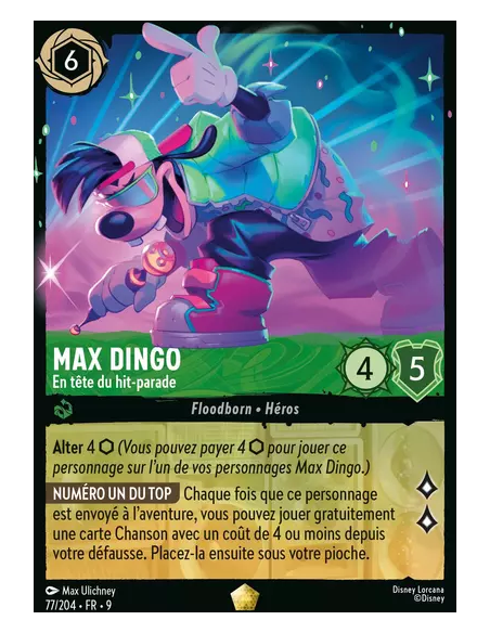 S9 - 077/204 : Max Dingo - En tête du hit-parade | Cartes à l'unité Lorcana