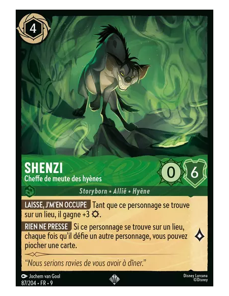 S9 - 087/204 : Shenzi - Cheffe de meute des hyènes | Cartes à l'unité Lorcana
