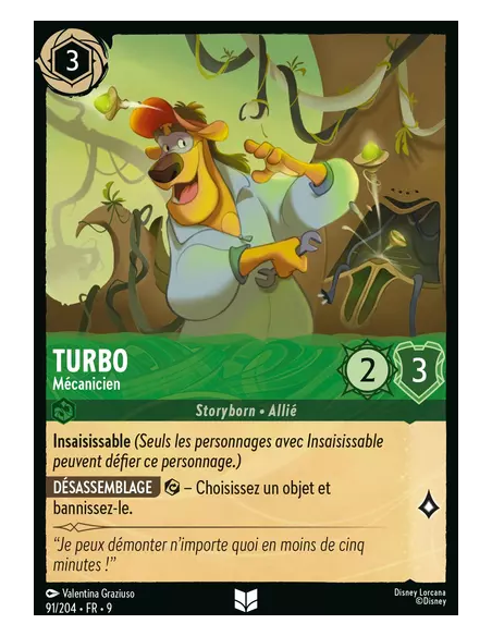 S9 - 091/204 : Turbo - Mécanicien | Cartes à l'unité Lorcana